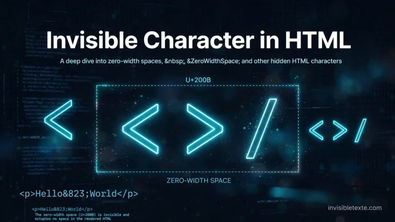 Invisible Character in HTML